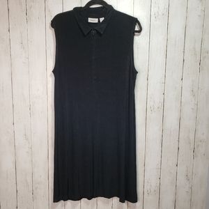 Chico's Travelers Black Sleeveless Dress ¼ Zip